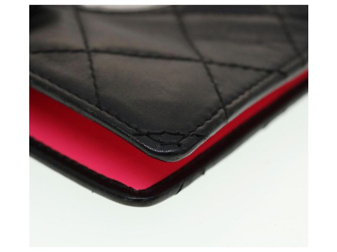 CHANEL Cambon Line Day Planner Cover Leather Black CC Auth th3612 - view 15