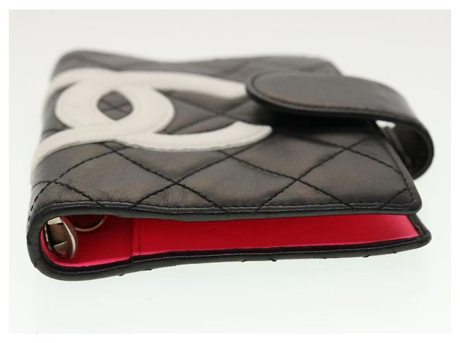 CHANEL Cambon Line Day Planner Cover Leather Black CC Auth th3612 - view 4