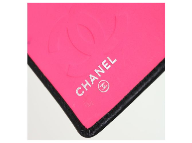 CHANEL Cambon Line Day Planner Cover Leather Black CC Auth th3612 - view 8