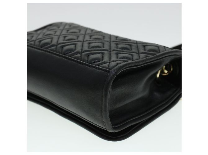 TORY BURCH Borsa a tracolla con catena in pelle nera Auth am4322 Nero - vista 17