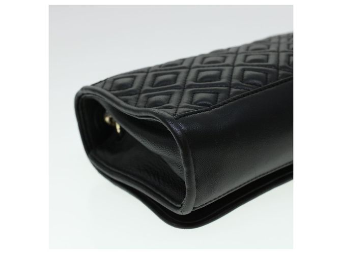 TORY BURCH Borsa a tracolla con catena in pelle nera Auth am4322 Nero - vista 18