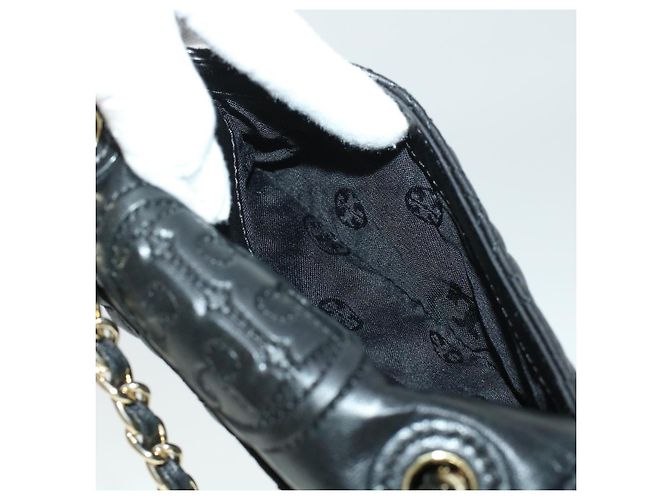 TORY BURCH Borsa a tracolla con catena in pelle nera Auth am4322 Nero - vista 20