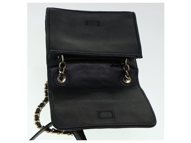 TORY BURCH Borsa a tracolla con catena in pelle nera Auth am4322 Nero - vista 21