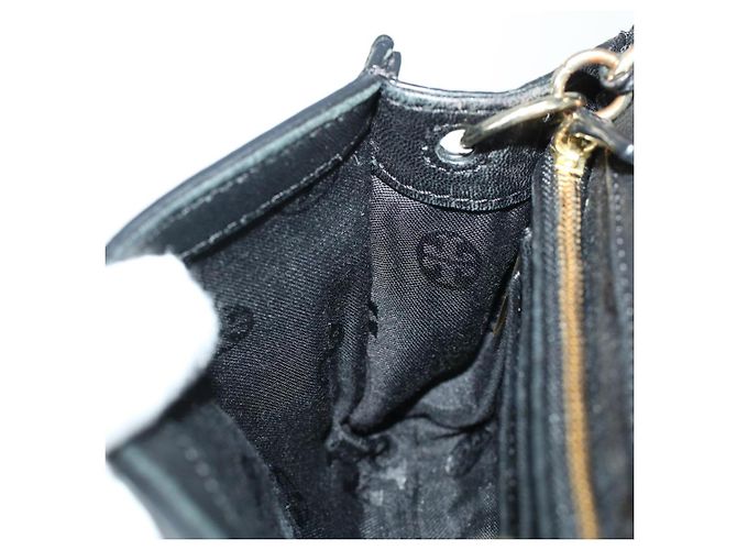 TORY BURCH Borsa a tracolla con catena in pelle nera Auth am4322 Nero - vista 22