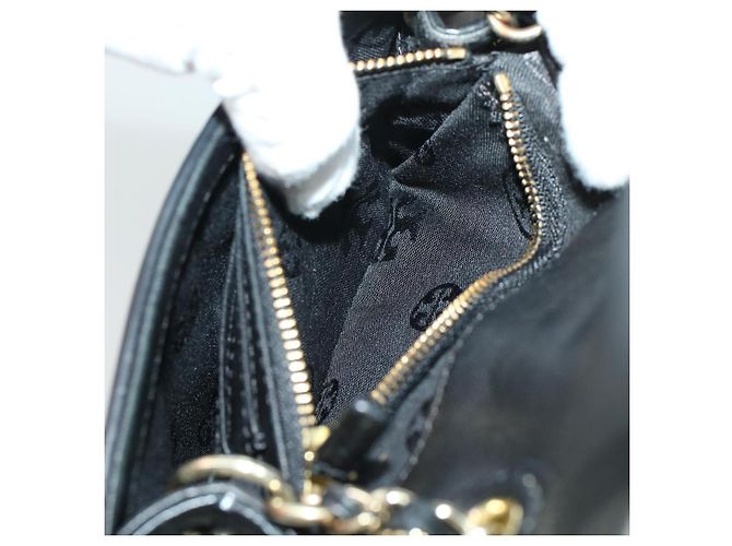 TORY BURCH Borsa a tracolla con catena in pelle nera Auth am4322 Nero - vista 24