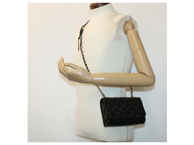 TORY BURCH Borsa a tracolla con catena in pelle nera Auth am4322 Nero - vista 25