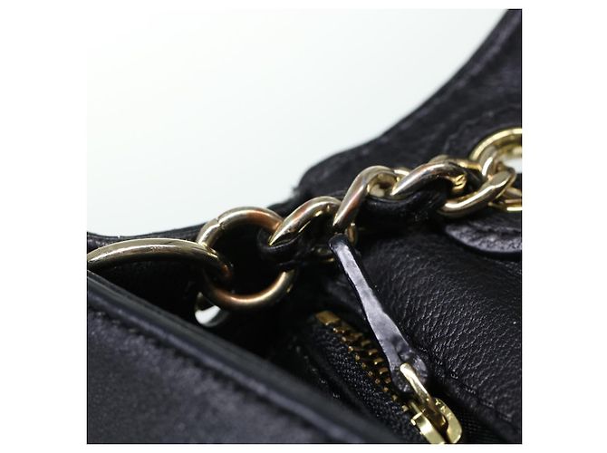 TORY BURCH Borsa a tracolla con catena in pelle nera Auth am4322 Nero - vista 9