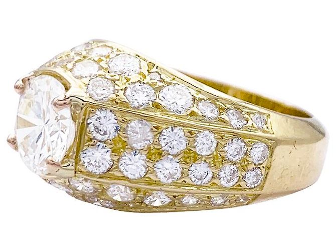 inconnue Anello in oro giallo, Diamants. - vista 2