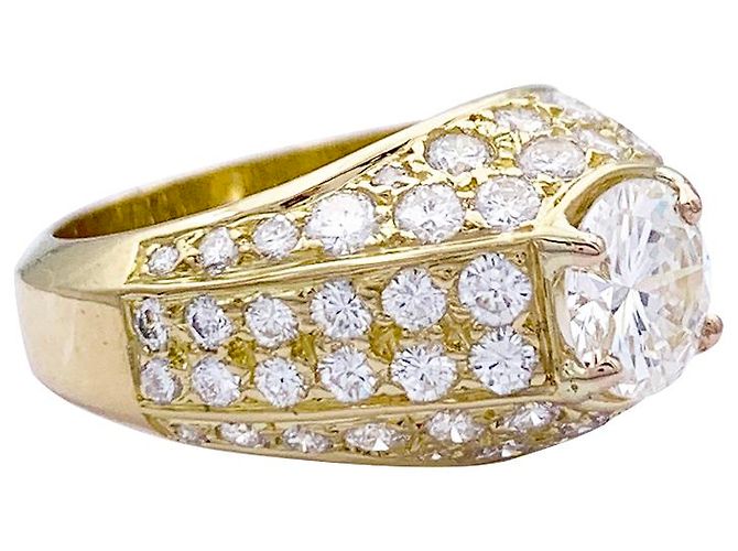 inconnue Anello in oro giallo, Diamants. - vista 3