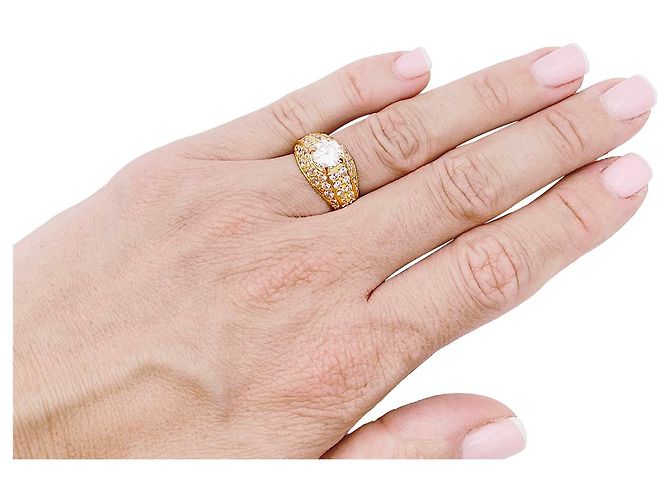 inconnue Anello in oro giallo, Diamants. - vista 5