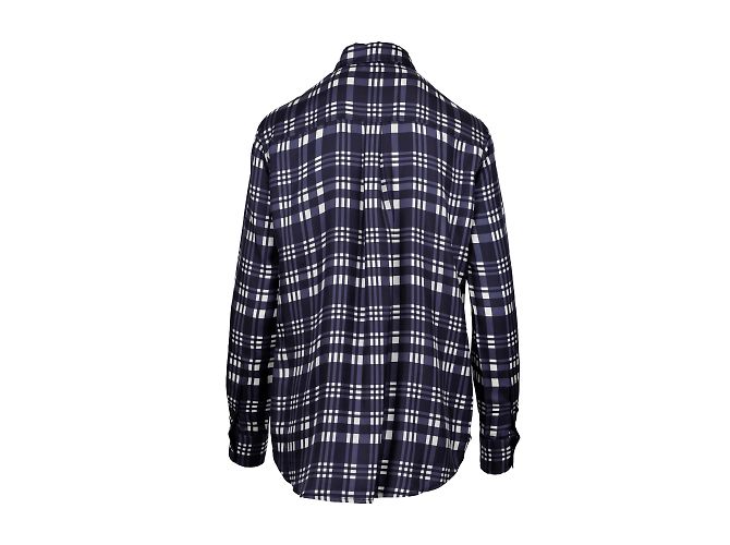 Joseph New Garçon Camisa de sarga de seda a cuadros Azul Azul marino - vista 2