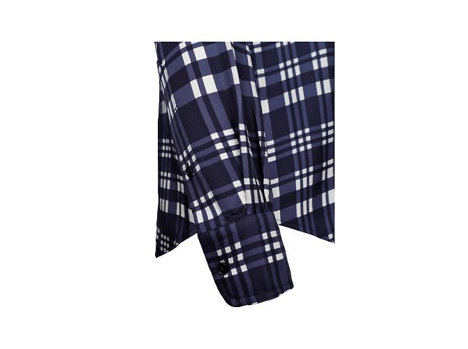 Joseph New Garçon Camisa de sarga de seda a cuadros Azul Azul marino - vista 5