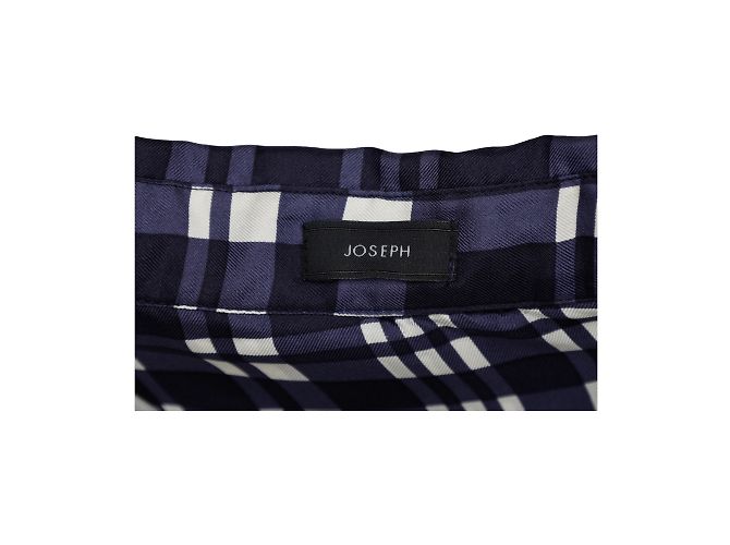 Joseph New Garçon Camisa de sarga de seda a cuadros Azul Azul marino - vista 7