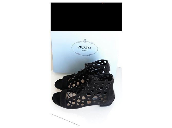 Prada Espadrilles aus Hirschleder Schwarz - Ansicht 4