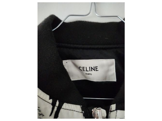 Céline Cazadora bomber Celine by Hedi Slimane de sarga de algodón estampada Negro Blanco - vista 2