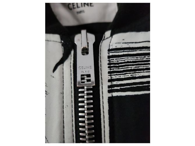Céline Cazadora bomber Celine by Hedi Slimane de sarga de algodón estampada Negro Blanco - vista 3