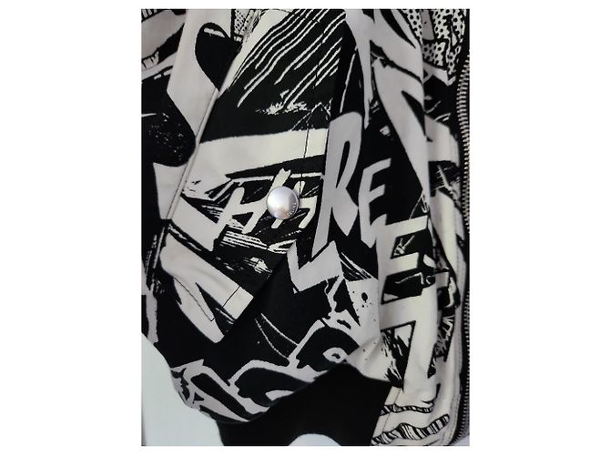 Céline Cazadora bomber Celine by Hedi Slimane de sarga de algodón estampada Negro Blanco - vista 4