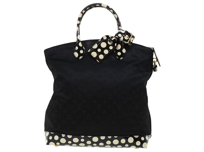 Bolsa LOUIS VUITTON Vernis Dot Infinity Lockit MM Preto M40682 Auth ar9434b Branco - vista 13