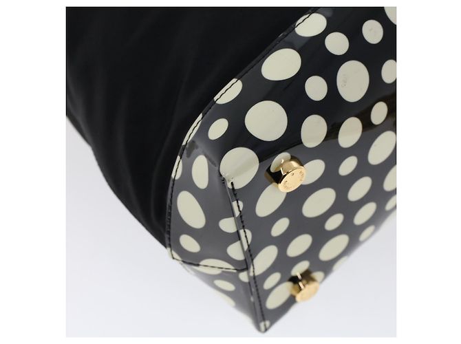 Bolsa LOUIS VUITTON Vernis Dot Infinity Lockit MM Preto M40682 Auth ar9434b Branco - vista 15