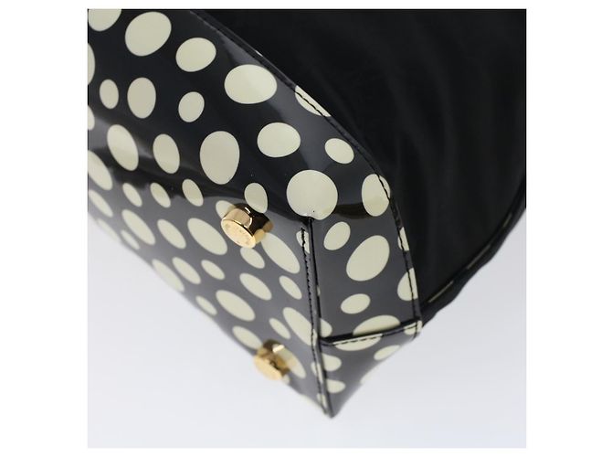 Bolsa LOUIS VUITTON Vernis Dot Infinity Lockit MM Preto M40682 Auth ar9434b Branco - vista 16