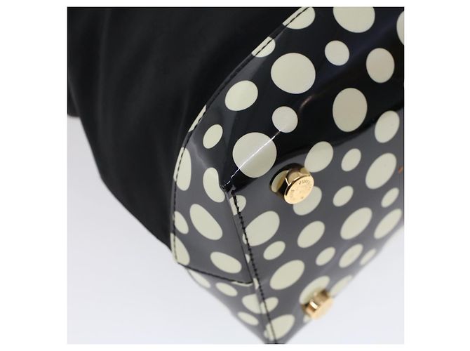 Bolsa LOUIS VUITTON Vernis Dot Infinity Lockit MM Preto M40682 Auth ar9434b Branco - vista 17