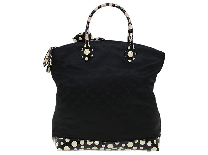 Bolsa LOUIS VUITTON Vernis Dot Infinity Lockit MM Preto M40682 Auth ar9434b Branco - vista 2