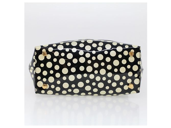 Bolsa LOUIS VUITTON Vernis Dot Infinity Lockit MM Preto M40682 Auth ar9434b Branco - vista 5