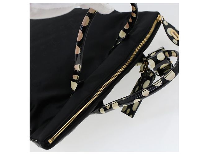 Bolsa LOUIS VUITTON Vernis Dot Infinity Lockit MM Preto M40682 Auth ar9434b Branco - vista 6