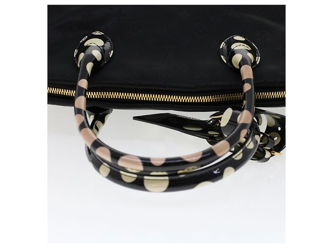Bolsa LOUIS VUITTON Vernis Dot Infinity Lockit MM Preto M40682 Auth ar9434b Branco - vista 7