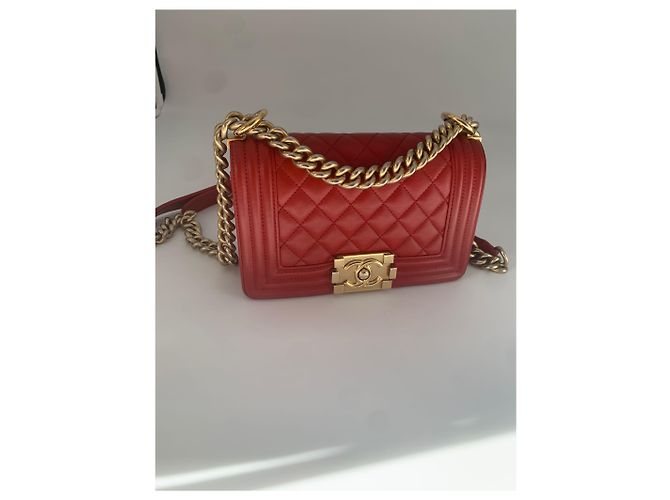 Boy CHANEL Borse a mano Pelle Rosso - vista 3
