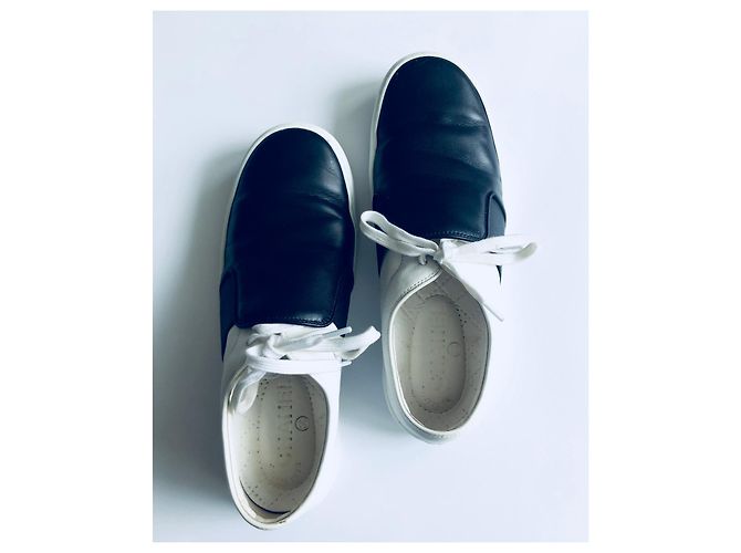 Chanel Slip su scarpe da ginnastica in bianco e nero - vista 13