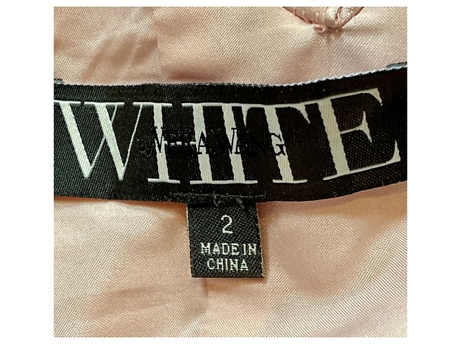 Vera Wang Vestido de baile drapeado e com babados em chiffon na cor Blush Rosa - vista 6
