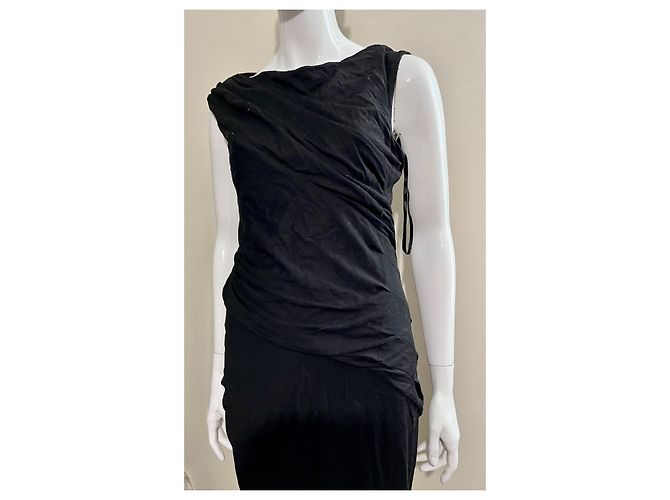 Diane Von Furstenberg Vestido DvF Gloria de lana drapeada Negro - vista 2