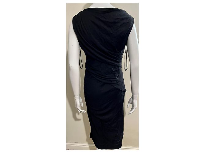 Diane Von Furstenberg Vestido DvF Gloria de lana drapeada Negro - vista 4