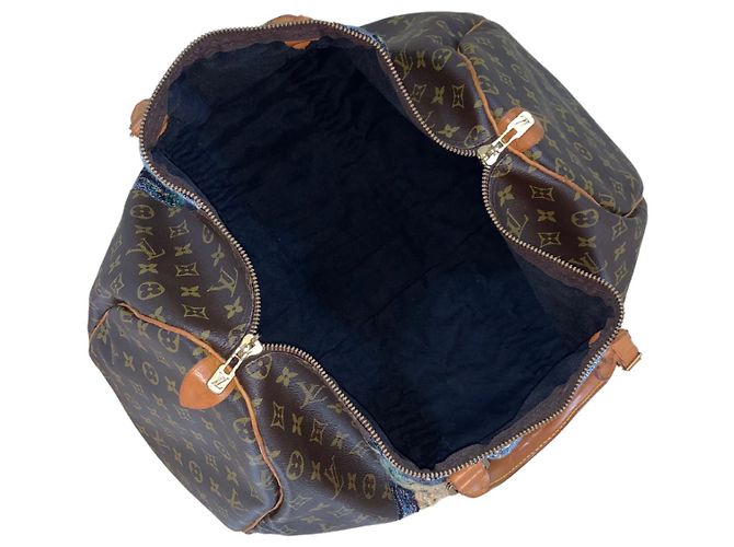 Abbesses Louis Vuitton Keepall 50 Van Gogh "Terasse du Café le soir" - Custom Unique Marrone - vista 8
