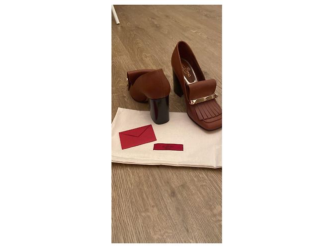 Mule con zeppa Valentino in pelle marrone - vista 2