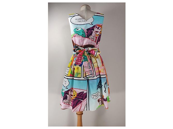 Abito Moschino Cheap And Chic in cotone multicolore - vista 3