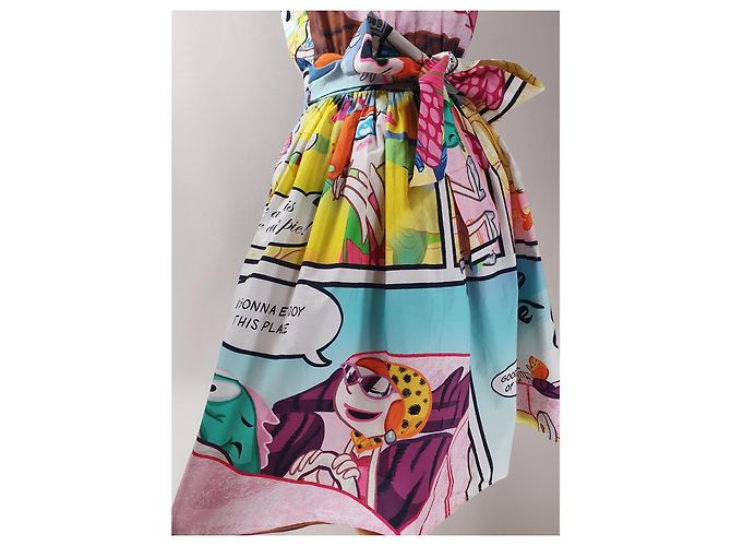 Abito Moschino Cheap And Chic in cotone multicolore - vista 5