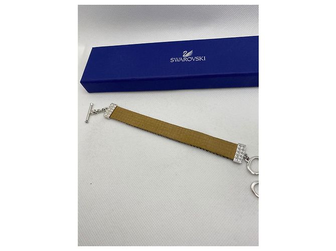 Bracciale Swarovski in Pelle Bianco Beige - vista 6