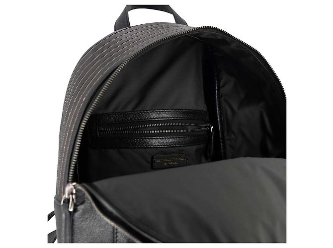 Mochila Brunello Cucinelli Monili em couro preto com contas de cobre - vista 11