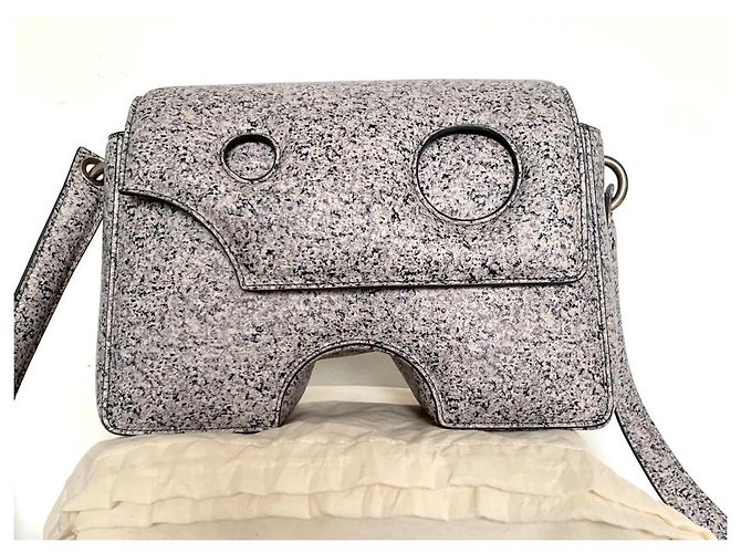 Borsa Off White Day in pelle grigia Grigio - vista 15