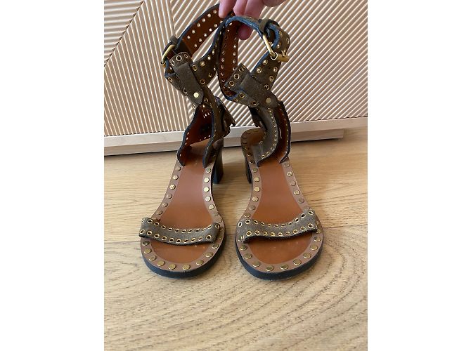 ISABEL MARANT Sandali T.EU 35 Camoscio Cachi - vista 2