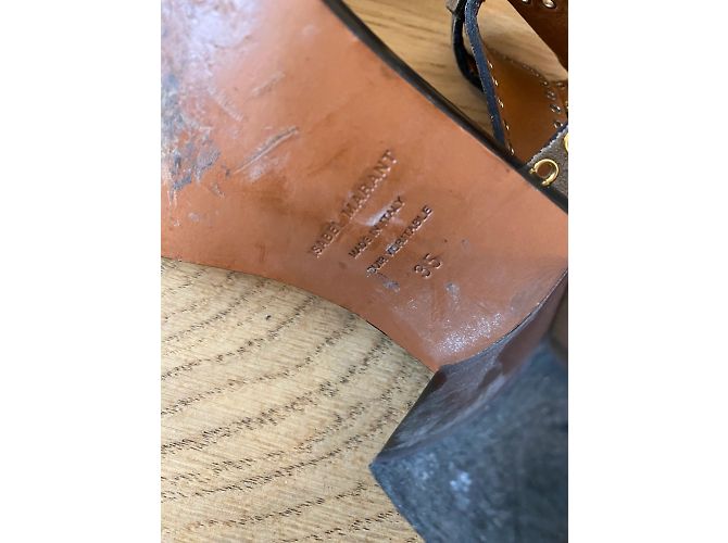ISABEL MARANT Sandali T.EU 35 Camoscio Cachi - vista 5