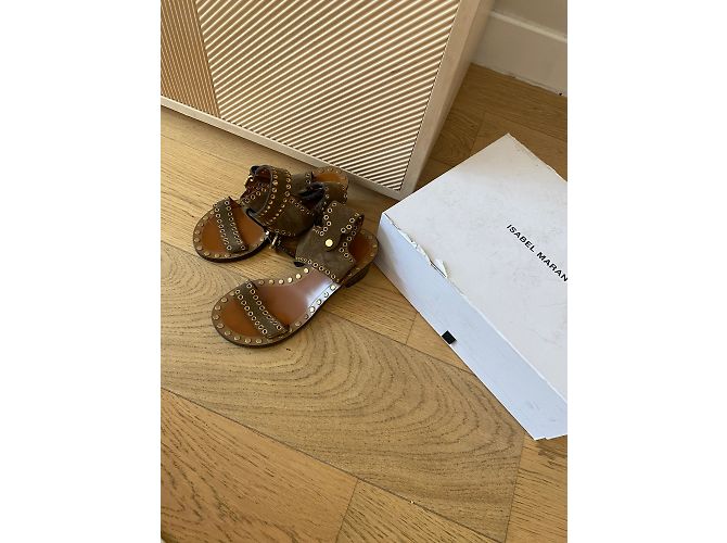 ISABEL MARANT Sandali T.EU 35 Camoscio Cachi - vista 6