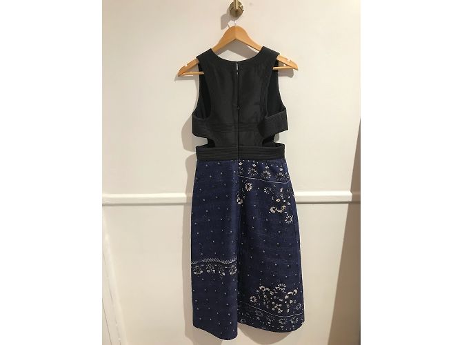 Vestidos BURBERRY T.International S Algodón Azul - vista 3