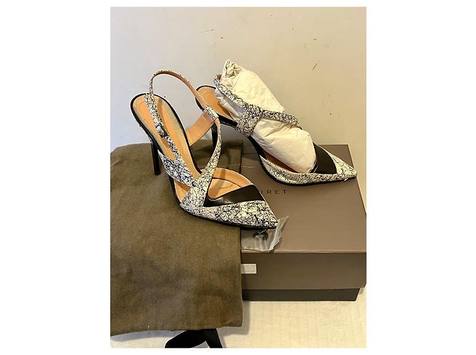 Tacchi Roland Mouret Rabane - serpente d'acqua bianco e nero - vista 3