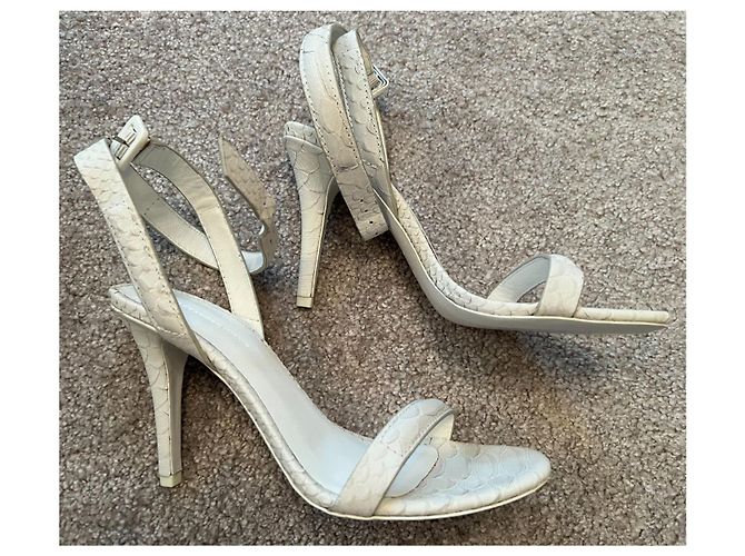 Alexander Wang „Antonia“ Gletscherweiß, Ledersandalen mit Python-Effekt - Ansicht 13