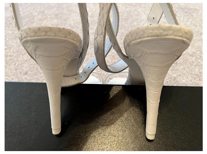 Alexander Wang „Antonia“ Gletscherweiß, Ledersandalen mit Python-Effekt - Ansicht 14