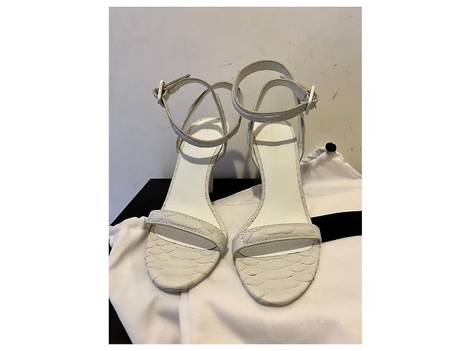 Alexander Wang „Antonia“ Gletscherweiß, Ledersandalen mit Python-Effekt - Ansicht 3