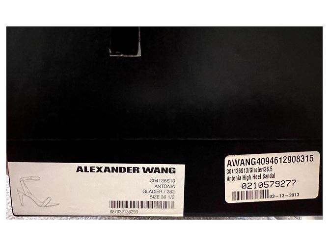 Alexander Wang „Antonia“ Gletscherweiß, Ledersandalen mit Python-Effekt - Ansicht 9